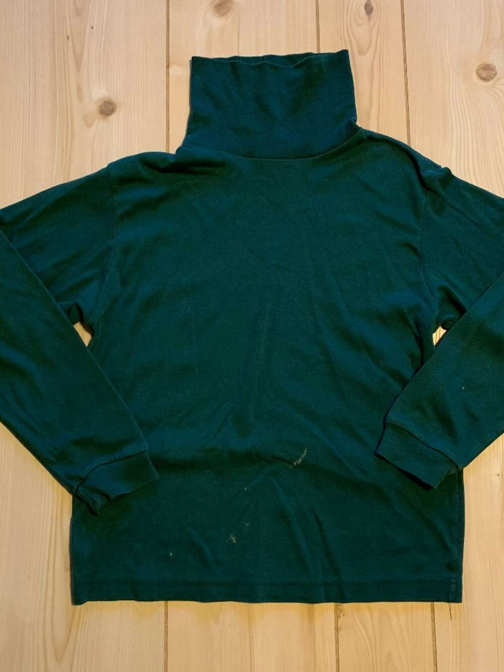 Vintage 90s  Mobility Green Turtleneck Retro Long Sleeve Women's Shirt Cute S